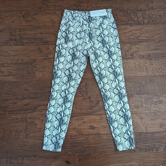 FRAME denim White Black Women's Ali High Rise Cigarette Jeans Python 27 - Picture 2 of 6